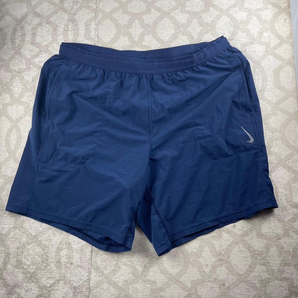 Nike Yoga Dri-FIT Men 3XL Tall Navy Blue Excellent Athletic Shorts Polyester